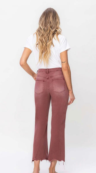 Mauve Vintage Crop Flares