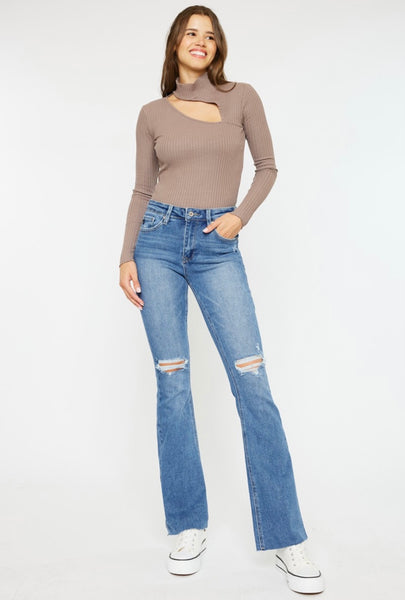 KanCan Distressed Knee Bootcut Jeans