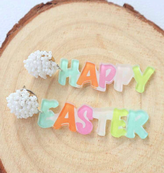 Happy Easter Acrylic Earrings