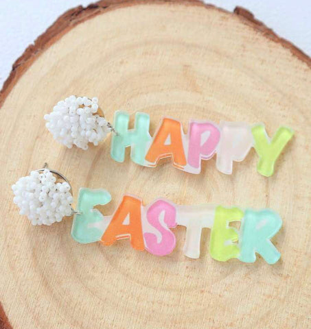 Happy Easter Acrylic Earrings