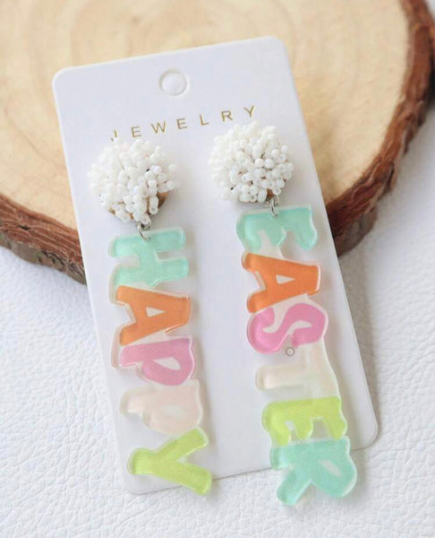 Happy Easter Acrylic Earrings