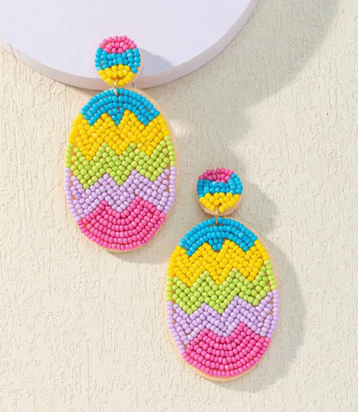 Beaded Egg Earrings