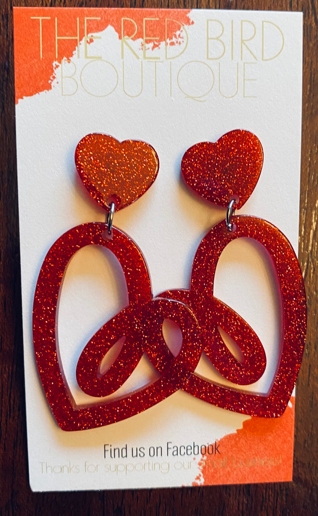 Acrylic Heart Shaped Earrings