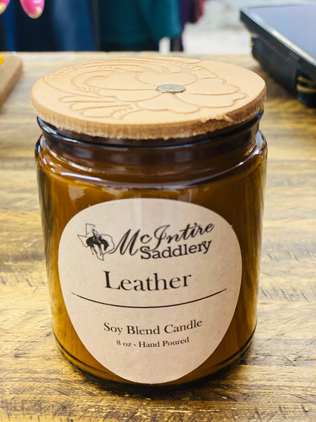 McIntire Candles with Leather Lid