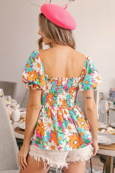 Floral Smocked Top