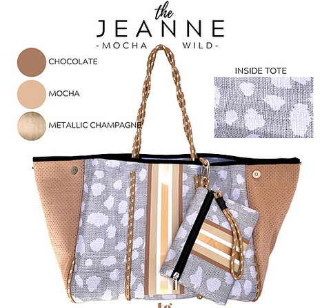 Neoprene Jeanne Large Tote + Wristlet