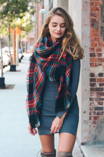 Plaid Blanket Scarf