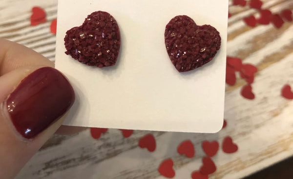 Druzy Heart Earrings