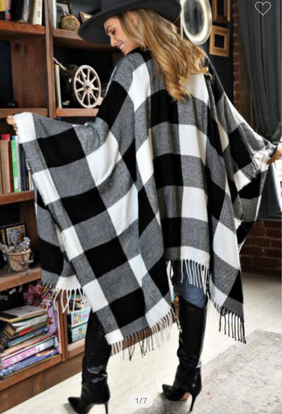 Plaid Shawl Wrap