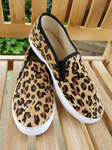 Faux Fur Leopard Sneakers