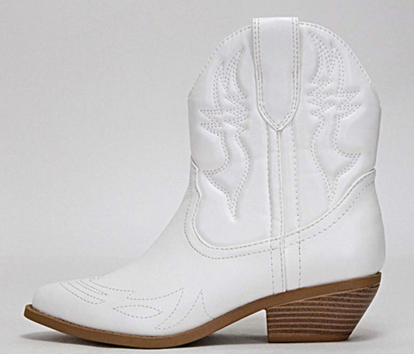 White Western Booties