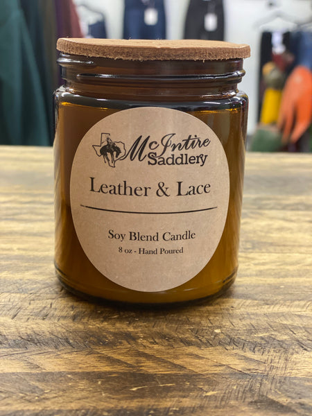 McIntire Candles with Leather Lid