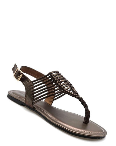 Bronze Metallic Strappy Sandals