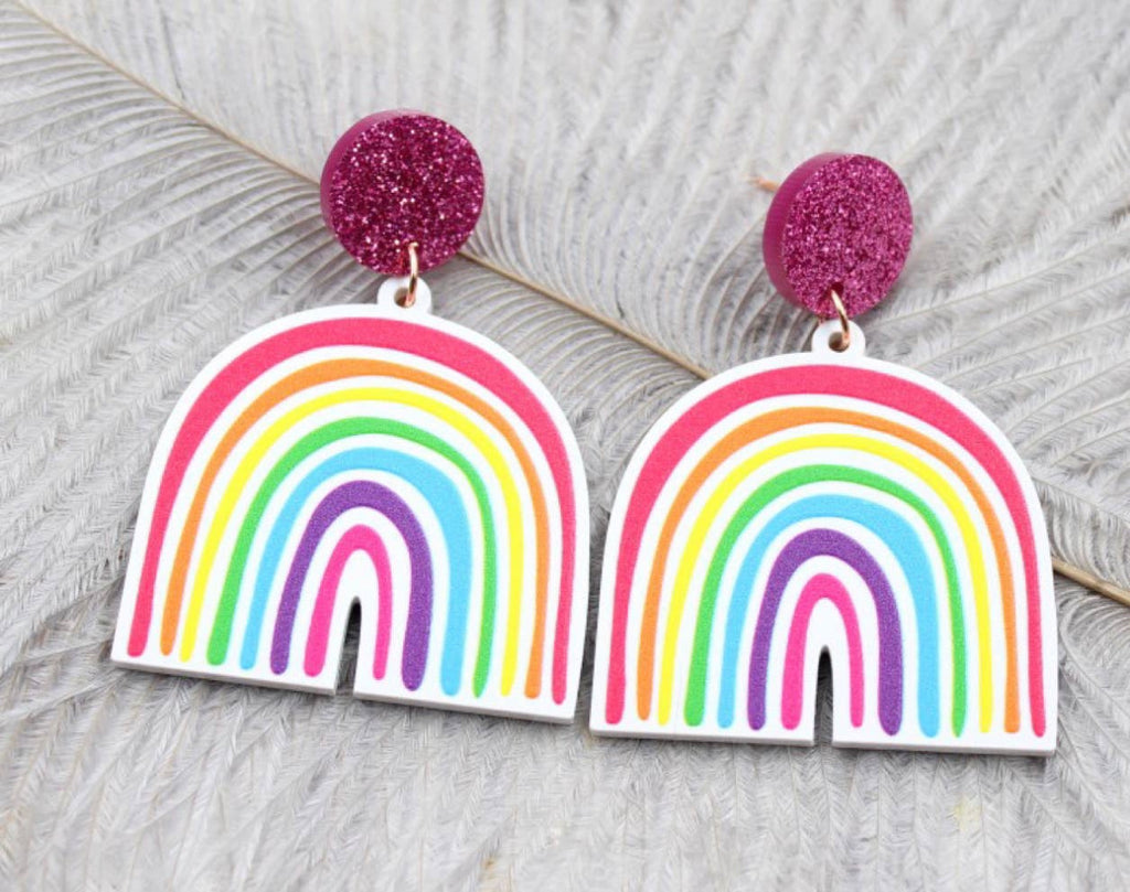 White Rainbow Earrings