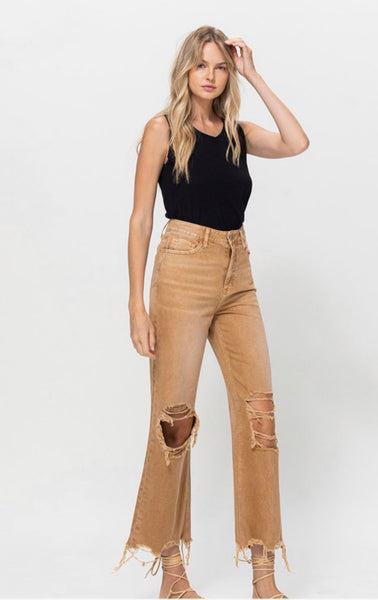 Mustard Vintage Crop Flares