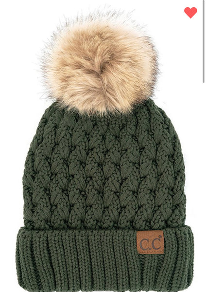 Furry Pom CC Beanies