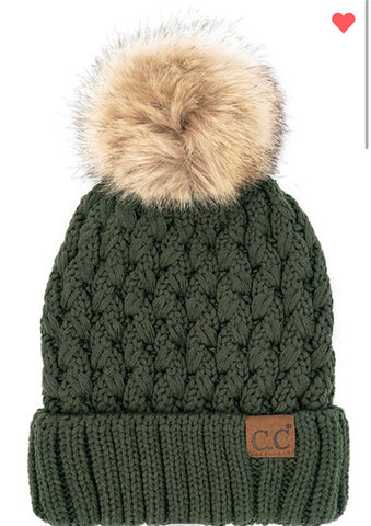 Furry Pom CC Beanies