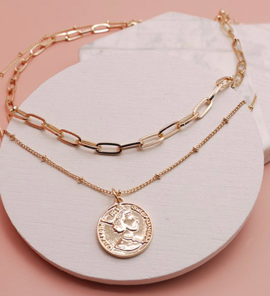 Double Layered Coin Necklace