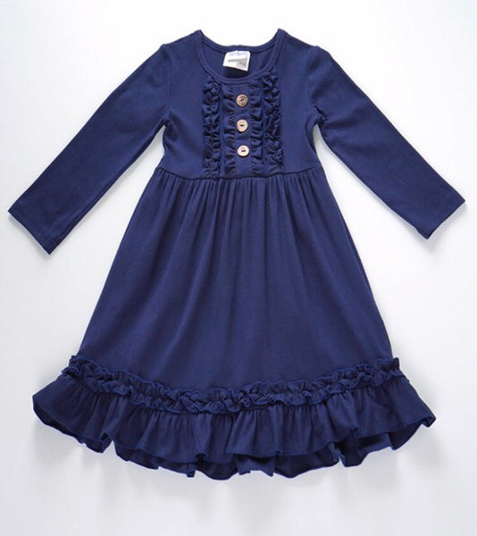 Navy Ruffle Dress