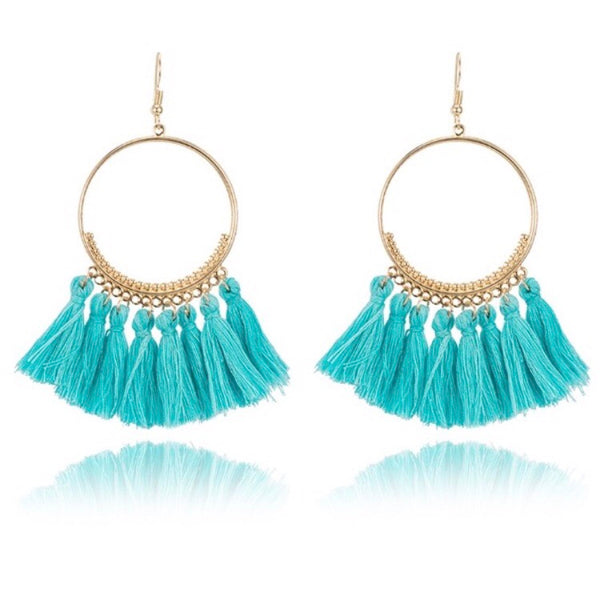 Hoop Tassel Earrings