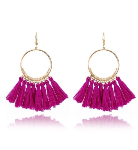 Hoop Tassel Earrings