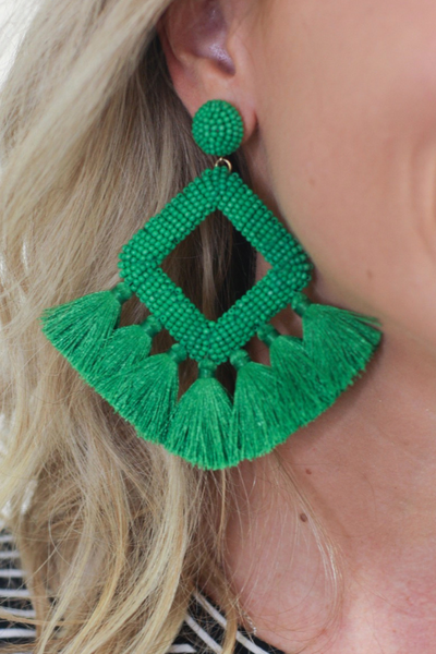 Beaded Tassel Earrings