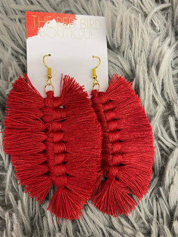 Red Tassel Earrings