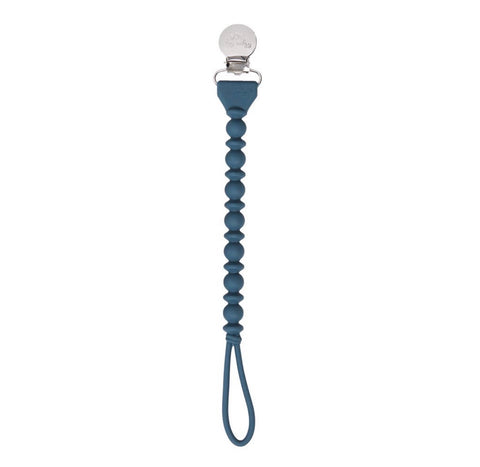 Navy Beaded Pacifier Clip