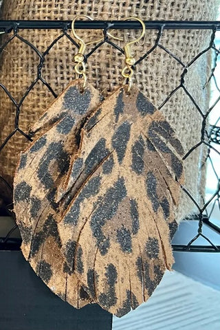 Leopard Feather Earrings