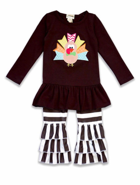 Turkey Ruffle Stripe Set