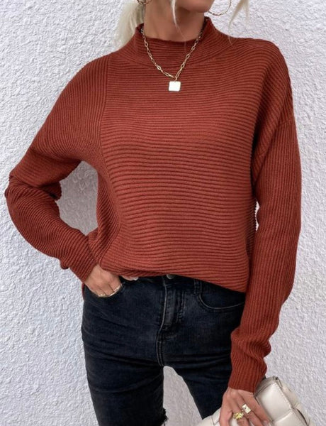 Ribbed Rust Sweater