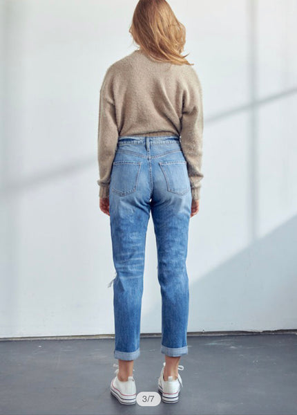 Kan Can High Rise Mom Fit Jeans