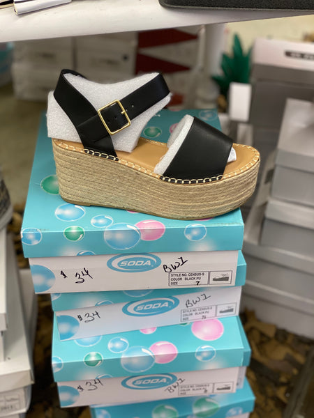 Black Espadrille Wedges