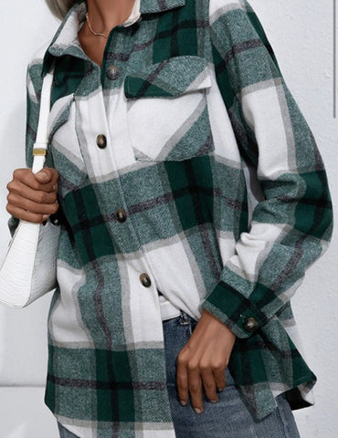 Green Plaid Shacket