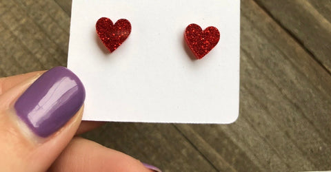 Druzy Heart Earrings