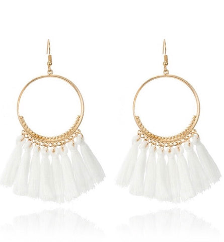 Hoop Tassel Earrings