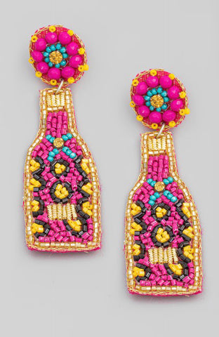 Beaded Bottle Drop Earrings