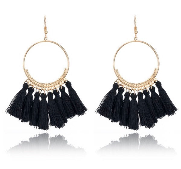 Hoop Tassel Earrings