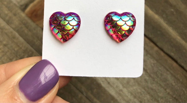 Druzy Heart Earrings