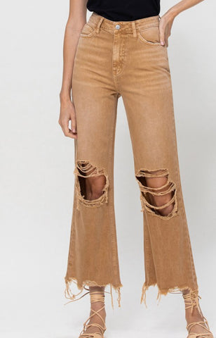 Mustard Vintage Crop Flares