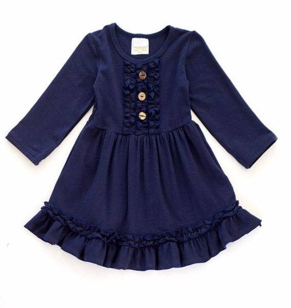 Navy Ruffle Dress