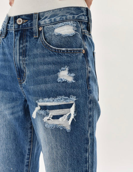 Kan Can High Rise Distressed Jeans