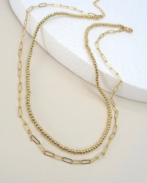 Double Chain Necklace With Earrings