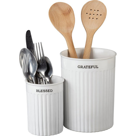 Utensil Holder Set Grateful Blessed