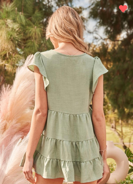 Sage Tiered Top