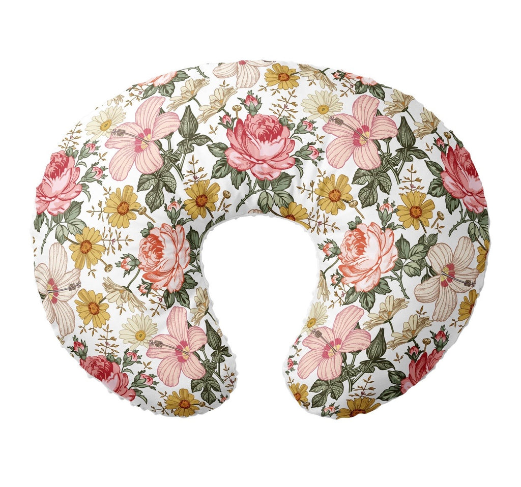 Pink Floral Nursing Pillow Cover