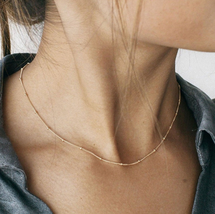 Simple Gold Choker Necklace