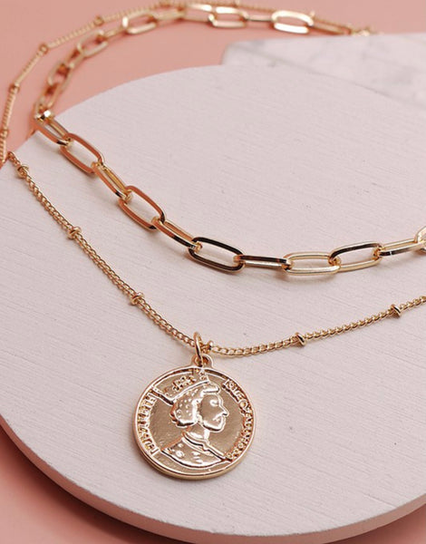 Double Layered Coin Necklace