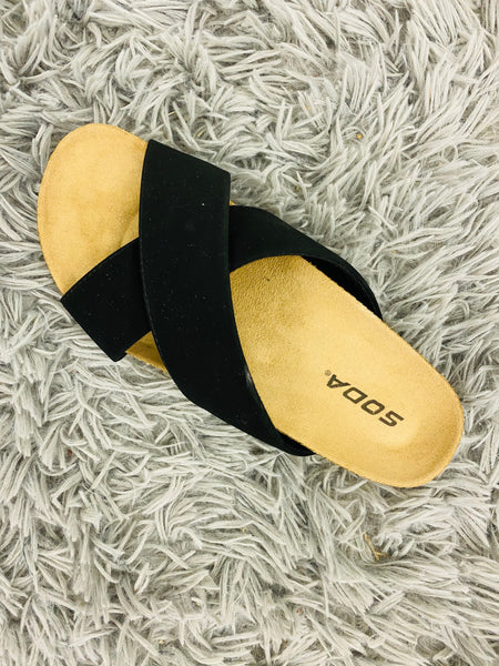 Black Slide Sandals