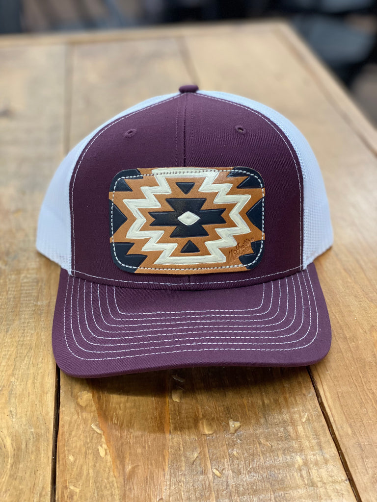 McIntire Tooled Maroon Aztec Cap